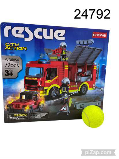 Imagen de CAMION BOMBERO ARMABLE 79 PCS A PILA 12.25